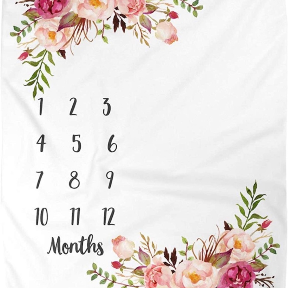 Baby monthly milestone fleece blanket